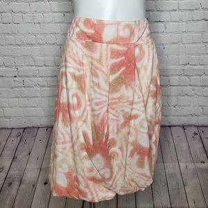 Apostrophe Peach Cotton Batik Bubble Skirt Size 14